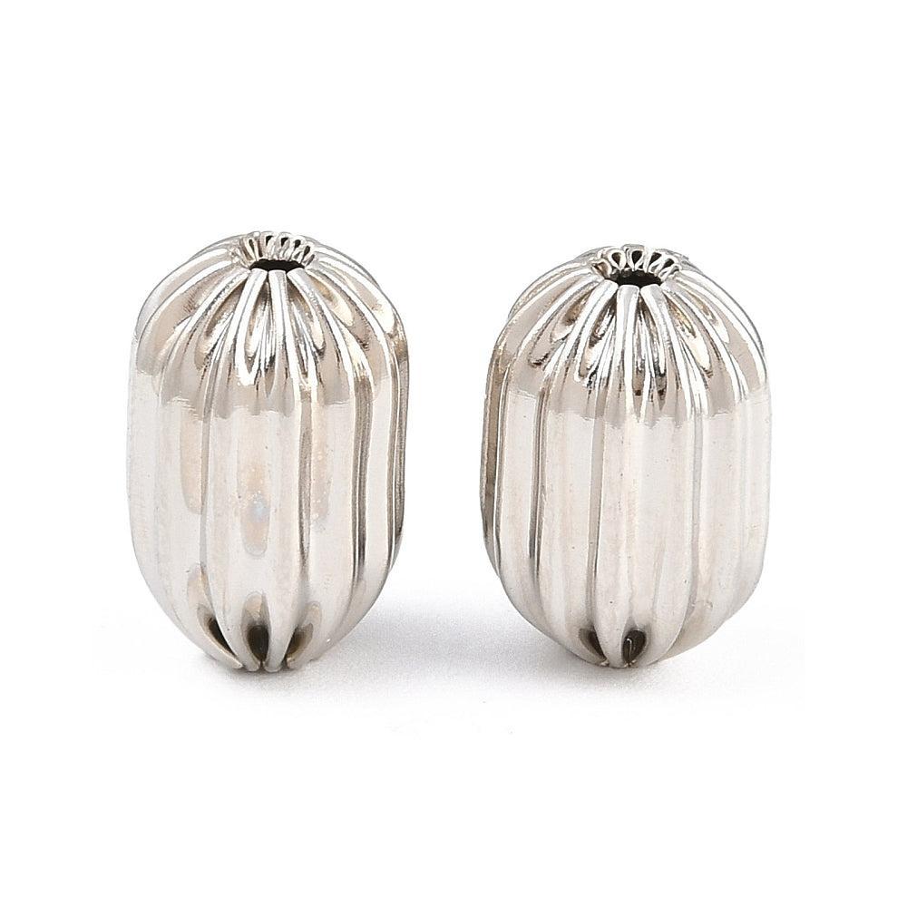 Tussenkraal Ton Brass Platinakleurig 12mm - per stuk-Kralen-Kraaltjes van Renate