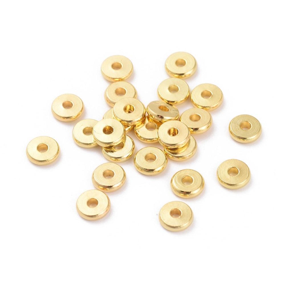 Tussenkralen Disc Brass Goud 6x1.5mm - 25 stuks-Kralen-Kraaltjes van Renate