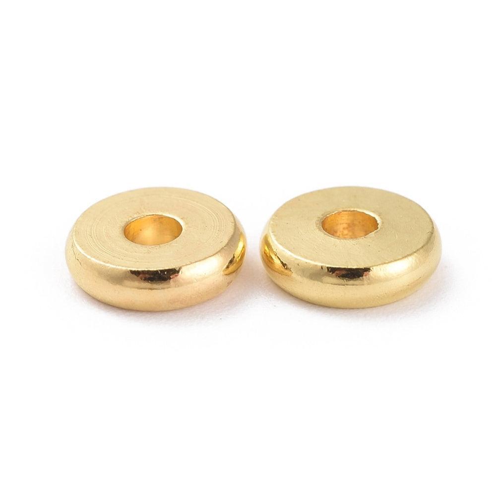 Tussenkralen Disc Brass Goud 6x1.5mm - 25 stuks-Kralen-Kraaltjes van Renate