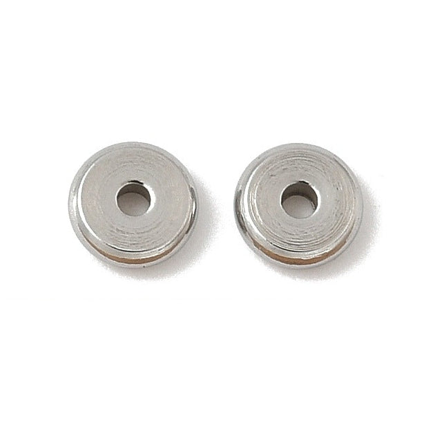 Tussenkralen Disc RVS Staalkleur 5x1.5mm - 10 stuks-Kralen-Kraaltjes van Renate
