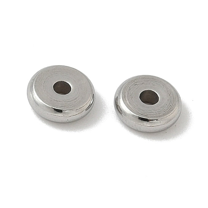 Tussenkralen Disc RVS Staalkleur 5x1.5mm - 10 stuks-Kralen-Kraaltjes van Renate