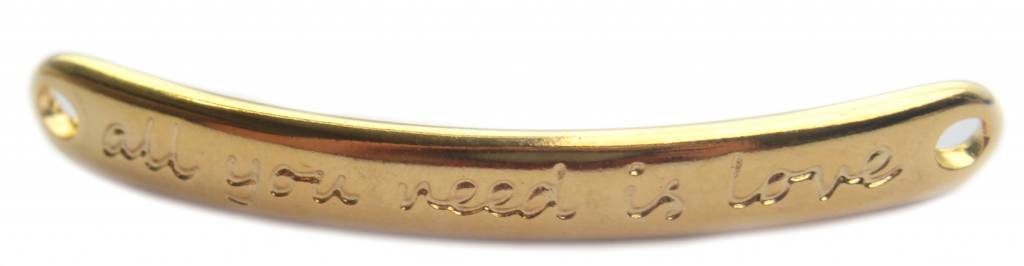 Tussenzetsel 'All you need is love' Goud DQ 43x5mm-Kraaltjes van Renate