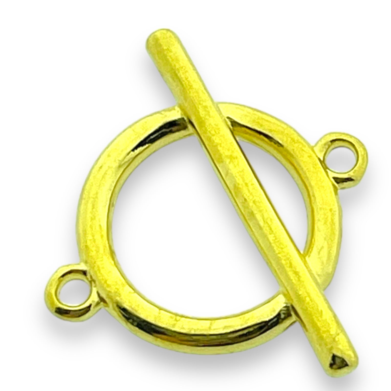 Tussenzetsel Cirkel met Staafje 24K Goud DQ - 21x24mm-Kraaltjes van Renate