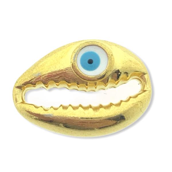 Tussenzetsel Evil eye Goud 24kr DQ 18x13mm-Kraaltjes van Renate