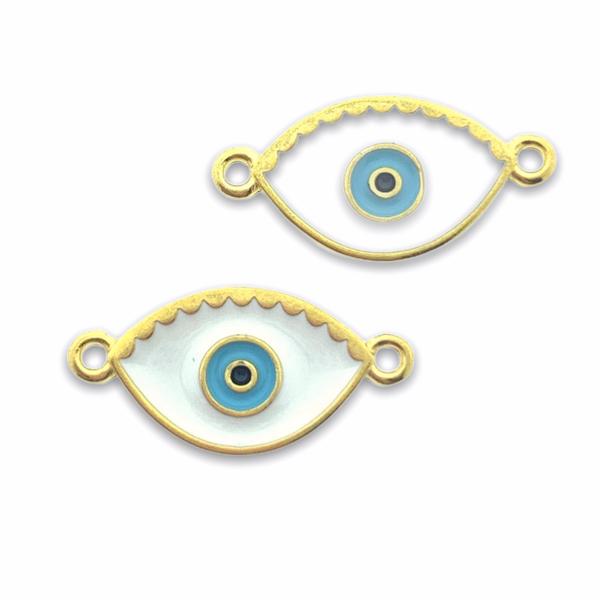 Tussenzetsel Evil eye Goud 24kr DQ 23x12mm-Kraaltjes van Renate