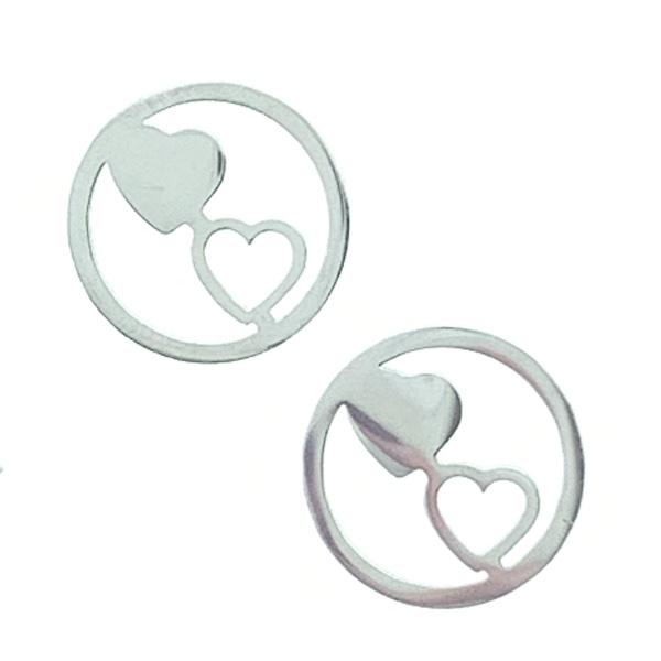 Tussenzetsel Hearts Stainless steel Zilver (RVS) 12mm-Kraaltjes van Renate