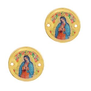 Tussenzetsel Lady of Guadalupe Goud DQ 21x16mm-Kraaltjes van Renate