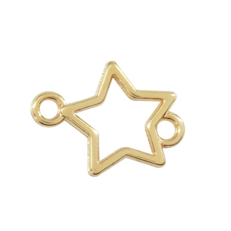 Tussenzetsel Open ster Goud 24kr DQ 12mm-bedels-Kraaltjes van Renate