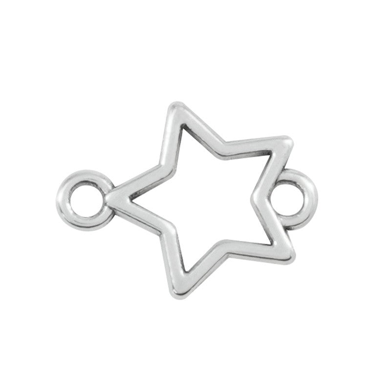 Tussenzetsel Open ster Zilver DQ 12mm-bedels-Kraaltjes van Renate