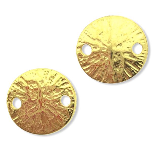 Tussenzetsel Rond motief Goud 24kr DQ 12mm-Kraaltjes van Renate