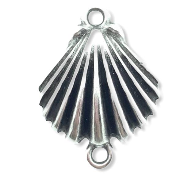 Tussenzetsel Schelp Zilver DQ 20x14mm-Kraaltjes van Renate