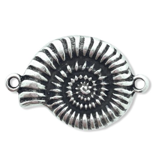 Tussenzetsel Schelp Zilver DQ 25x16mm-Kraaltjes van Renate