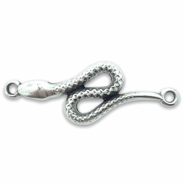 Tussenzetsel Slang Zilver DQ 30x12mm-Kraaltjes van Renate