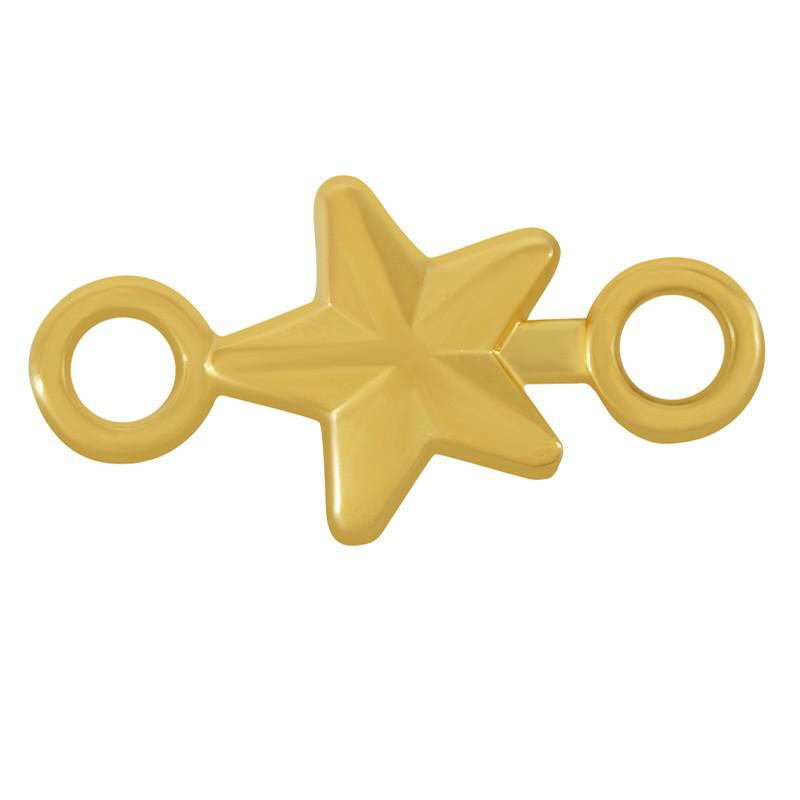 Tussenzetsel Ster Goud 24kr DQ 7mm-bedels-Kraaltjes van Renate