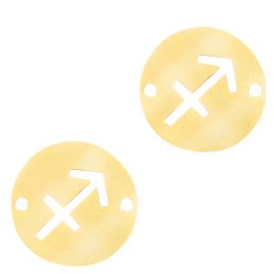 Tussenzetsel Sterrenbeeld Boogschutter Stainless steel Goud (RVS) 12mm-Kraaltjes van Renate