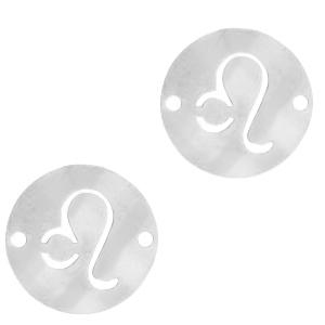 Tussenzetsel Sterrenbeeld Leeuw Stainless steel Zilver (RVS) 12mm-Kraaltjes van Renate