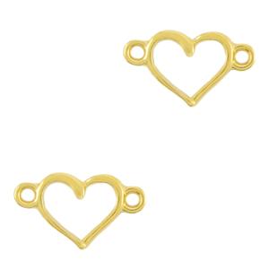 Tussenzetsel bedel hart Goud DQ 14x8mm-Kraaltjes van Renate