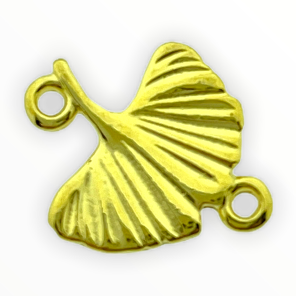 Tussenzetsel bloem blad Goud 24kr DQ 14x16mm-Kraaltjes van Renate