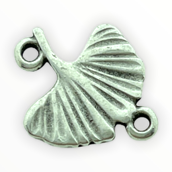 Tussenzetsel bloem blad Zilver DQ 14x16mm-Kraaltjes van Renate