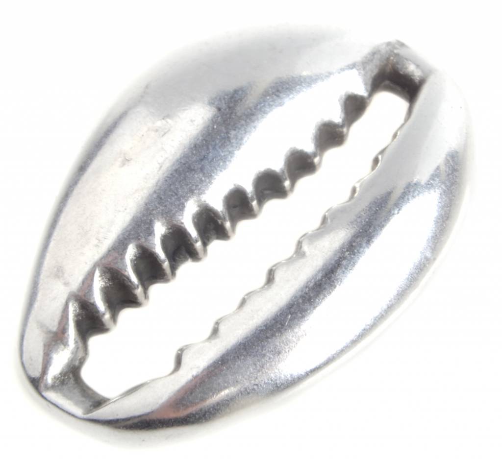 Tussenzetsel cowrie schelp Zilver DQ 19x14mm-Kraaltjes van Renate