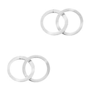 Tussenzetsel double circle Stainless steel Zilver (RVS) 19x12mm-Kraaltjes van Renate