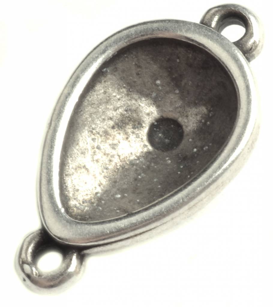 Tussenzetsel druppel Zilver DQ voor swarovski 14x10mm-Kraaltjes van Renate