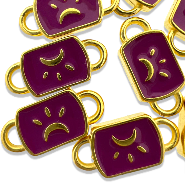 Tussenzetsel emaille paars Goud 24K DQ 7,5x16mm-bedels-Kraaltjes van Renate