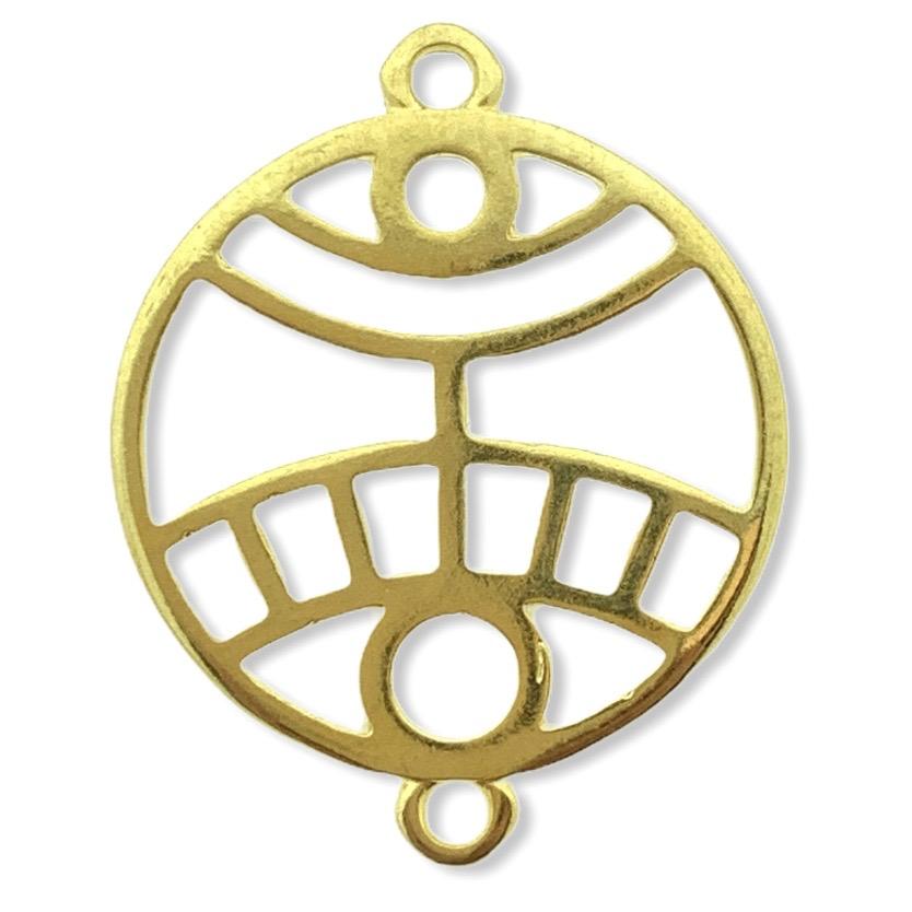 Tussenzetsel filigraan oog Goud 24kr DQ 25x20mm-Kraaltjes van Renate