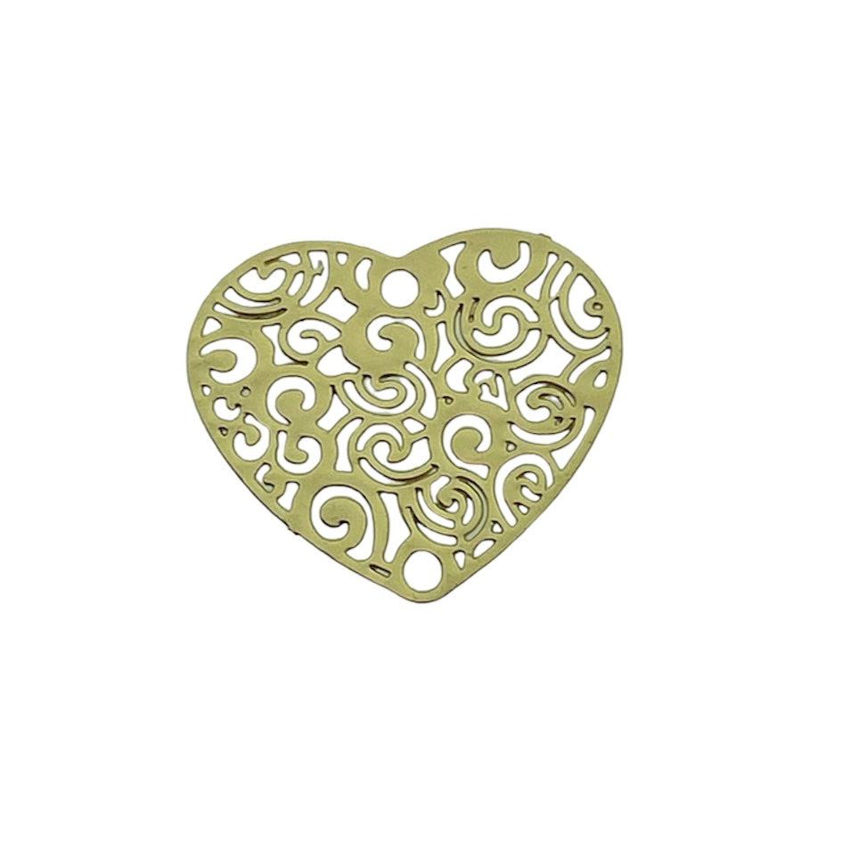 Tussenzetsel hart brass goud 18x20x0.3mm-bedels-Kraaltjes van Renate