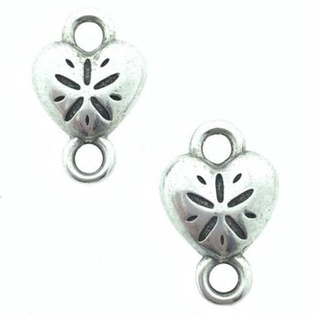 Tussenzetsel hart sand dollar Zilver DQ 12x18mm-Kraaltjes van Renate