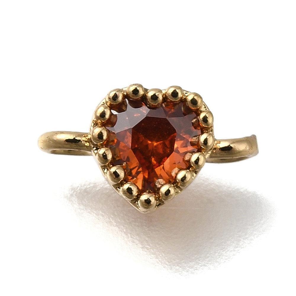 Tussenzetsel hart zirkonia Goud / Roodbruin 5mm - per stuk-bedels-Kraaltjes van Renate