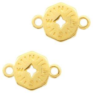 Tussenzetsel kompas Goud DQ 19x13mm-Kraaltjes van Renate