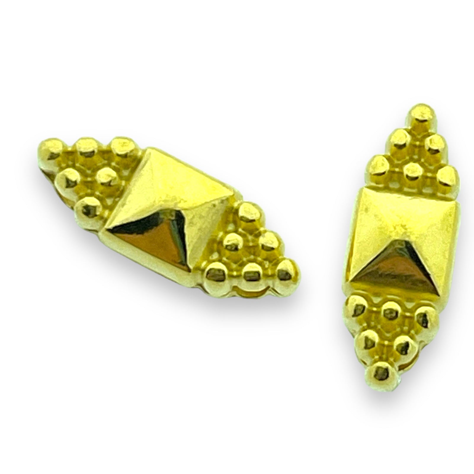 Tussenzetsel kraal Vierkant met dots 24K Goud DQ - 15x6mm-Kraaltjes van Renate