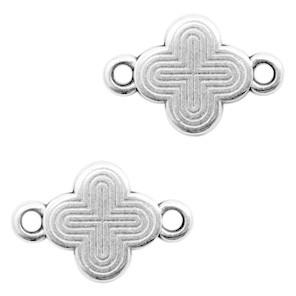 Tussenzetsel kruis of klaver Zilver DQ 15x10mm-Kraaltjes van Renate