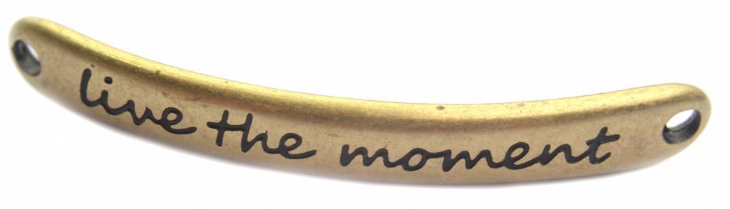 Tussenzetsel 'live the moment' Brons DQ 43x5mm-Kraaltjes van Renate