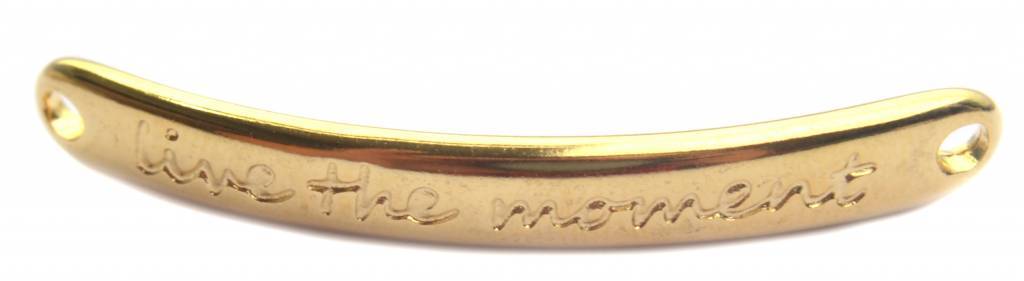 Tussenzetsel 'live the moment' Goud DQ 43x5mm-Kraaltjes van Renate