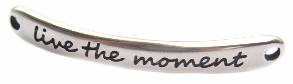 Tussenzetsel 'live the moment' Zilver DQ 43x5mm-Kraaltjes van Renate