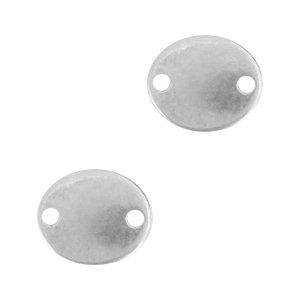 Tussenzetsel ovaal Zilver DQ 11x9mm-Kraaltjes van Renate