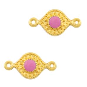 Tussenzetsel pink-goud DQ 15x8mm-Kraaltjes van Renate