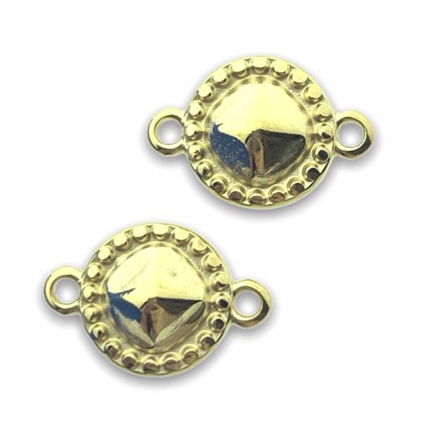 Tussenzetsel pyramide motief Goud 24kr DQ 12x17mm-Kraaltjes van Renate