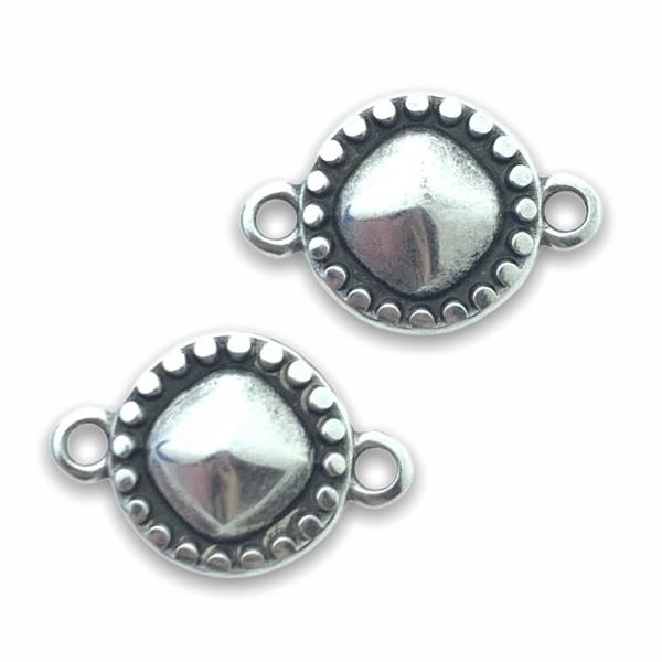 Tussenzetsel pyramide motief Zilver DQ 12x17mm-Kraaltjes van Renate