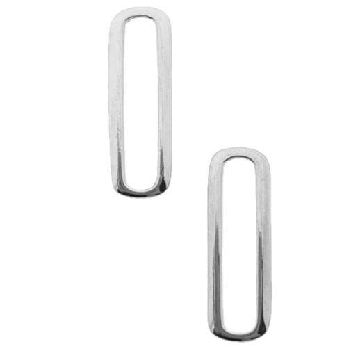 Tussenzetsel rechthoek Zilver DQ 6.5x19.5mm-Kraaltjes van Renate