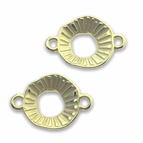 Tussenzetsel rond stralen Goud 24kr DQ 17x12mm-Kraaltjes van Renate