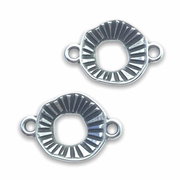 Tussenzetsel rond stralen Zilver DQ 17x12mm-Kraaltjes van Renate