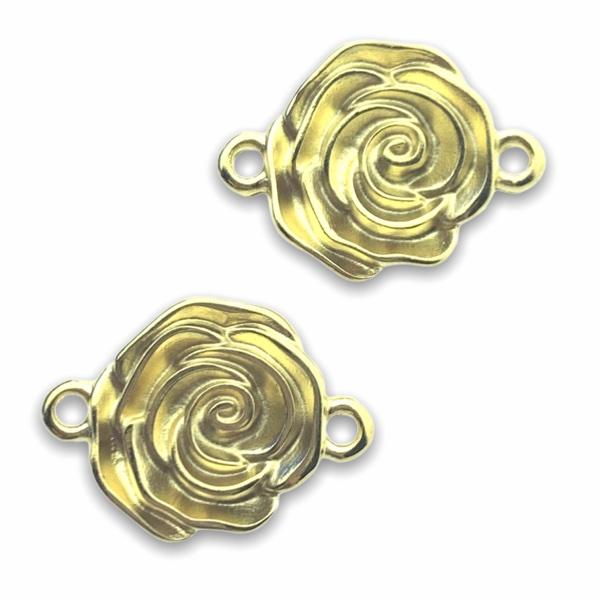 Tussenzetsel roos Goud 24kr DQ 18x13mm-Kraaltjes van Renate