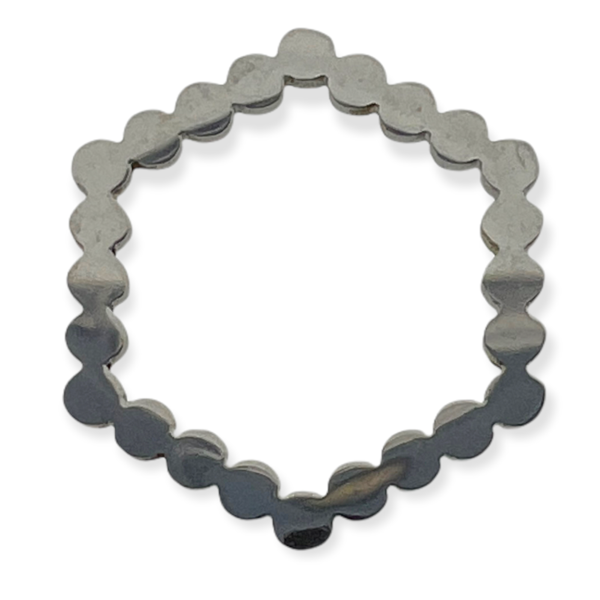 Tussenzetsel ruit Stainless steel Zilver (RVS) 13x15mm-bedels-Kraaltjes van Renate