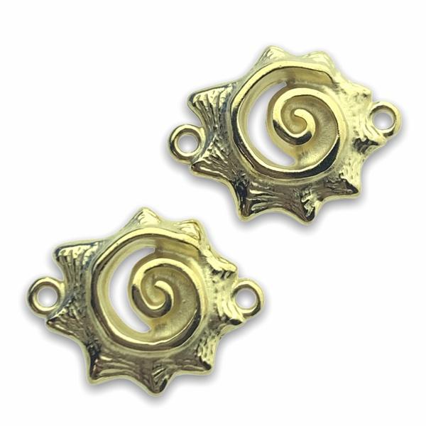 Tussenzetsel schelp Goud 24kr DQ 20x16mm-Kraaltjes van Renate