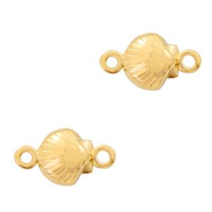 Tussenzetsel schelp Goud DQ 15x8mm-Kraaltjes van Renate