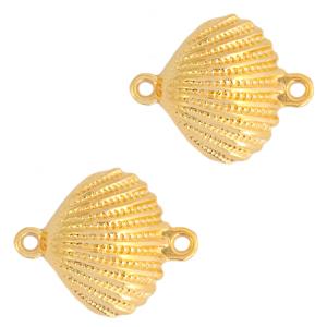 Tussenzetsel schelp Goud DQ 20x17mm-Kraaltjes van Renate