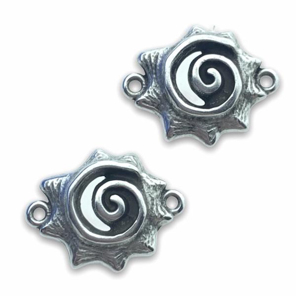 Tussenzetsel schelp Zilver DQ 20x16mm-Kraaltjes van Renate